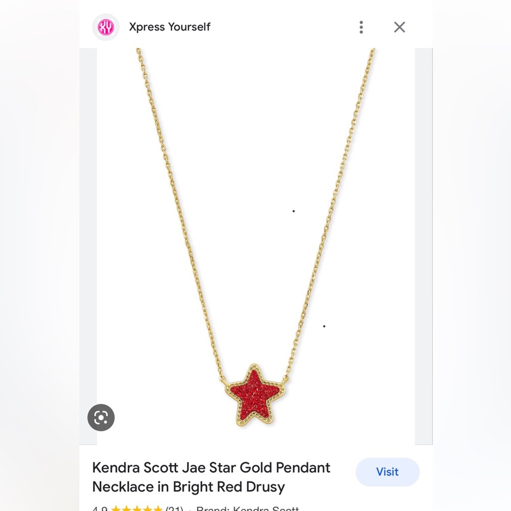 Kendra Scott Jae Star pendant in red druzy